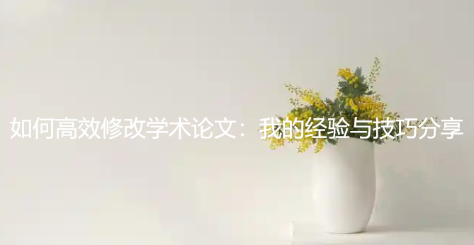 如何高效修改学术论文：我的经验与技巧分享