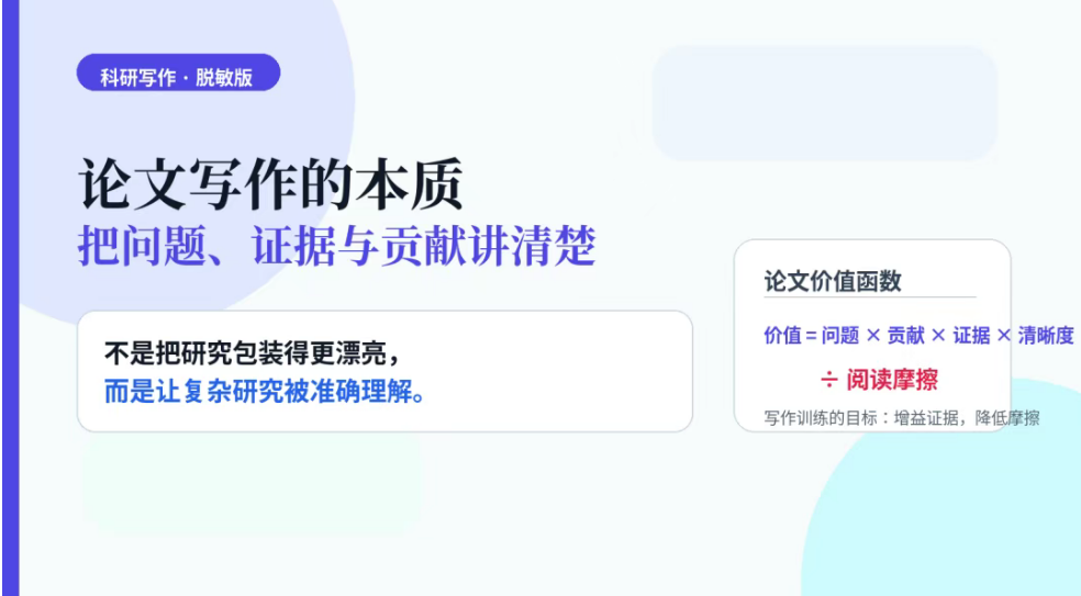 论文到底在写啥?说白了就是三件事:把问题、证据和贡献讲明白 论文到底在写啥?说白了就是三件事:把问题、证据和贡献讲明白
